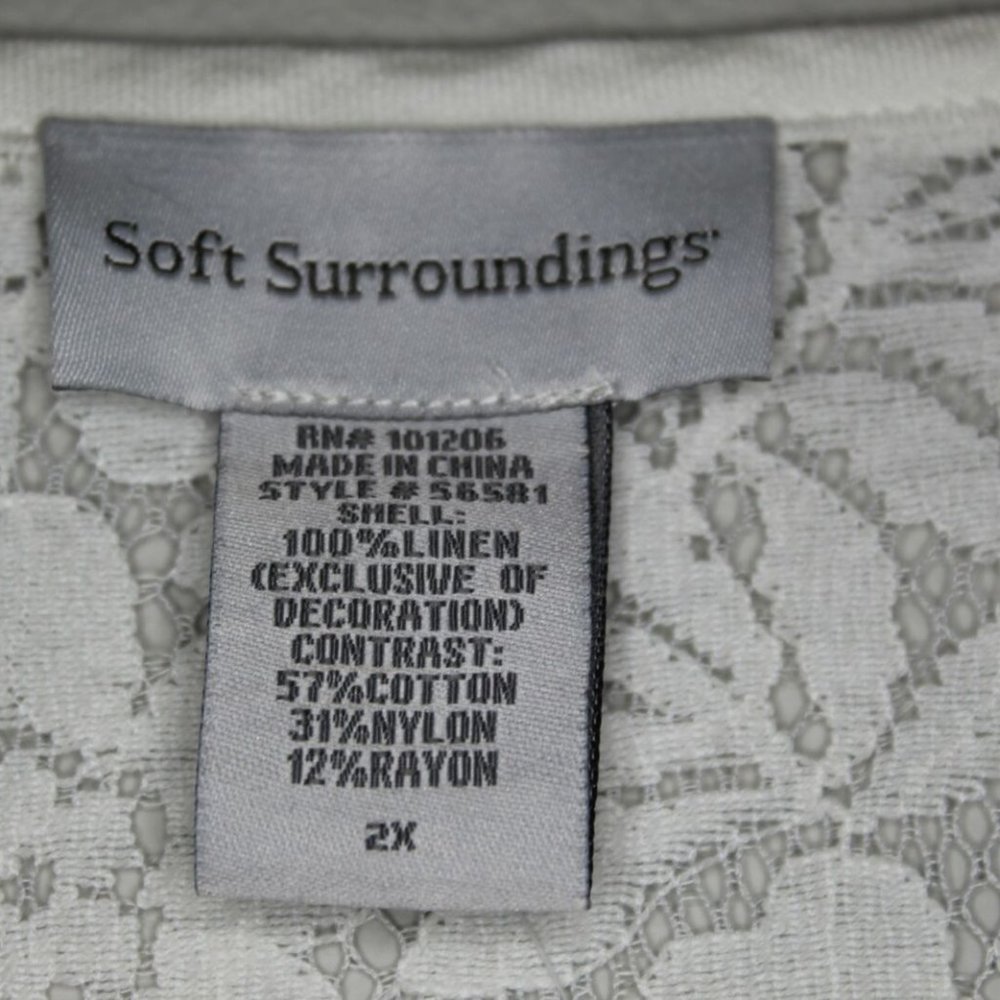 NWOT Soft Surroundings Linen Lace Tunic H10396 - Picture 5 of 9
